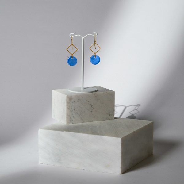 Σκουλαρίκια κρεμαστά με μπλε πέτρες