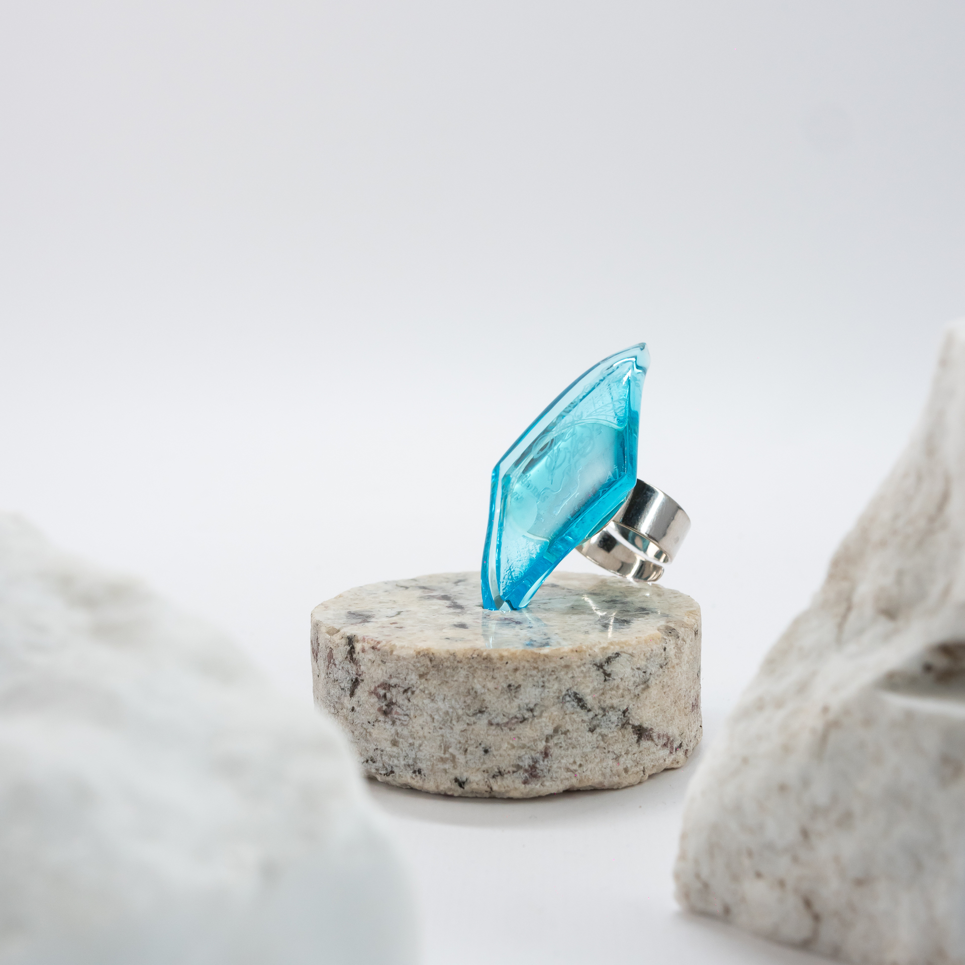 Statement Rhombus bombay-turquise-blue-silver